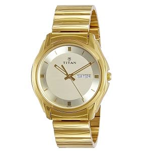 Titan Analog Watch with Day & Date (Golden)